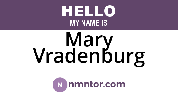 Mary Vradenburg