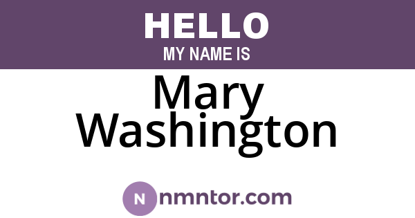 Mary Washington