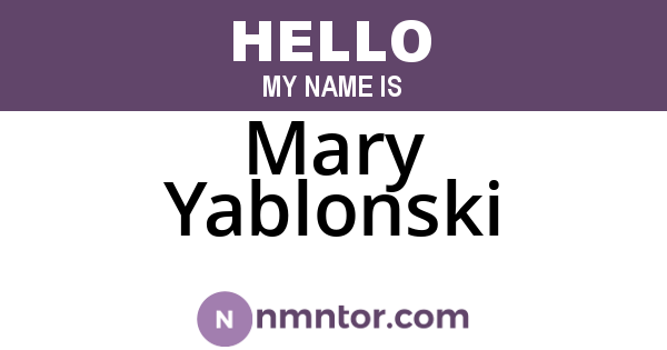 Mary Yablonski