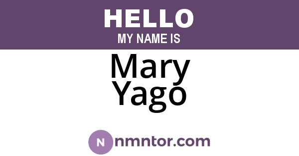 Mary Yago