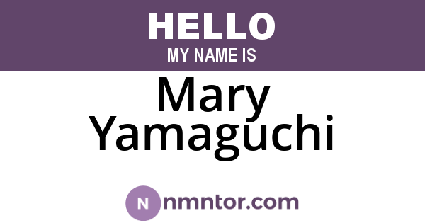 Mary Yamaguchi