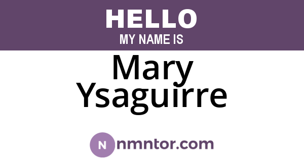 Mary Ysaguirre