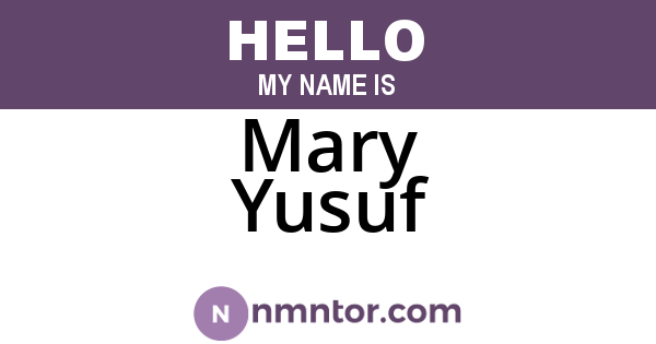 Mary Yusuf