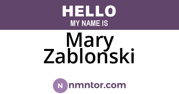 Mary Zablonski