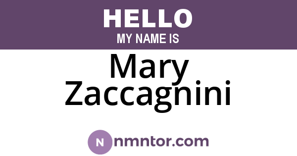 Mary Zaccagnini