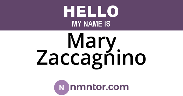 Mary Zaccagnino