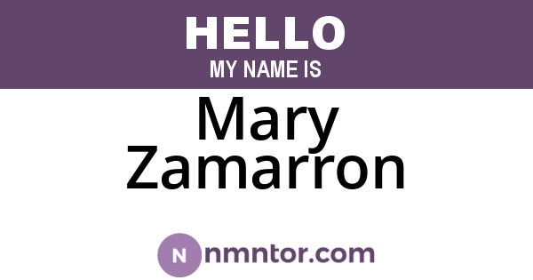 Mary Zamarron