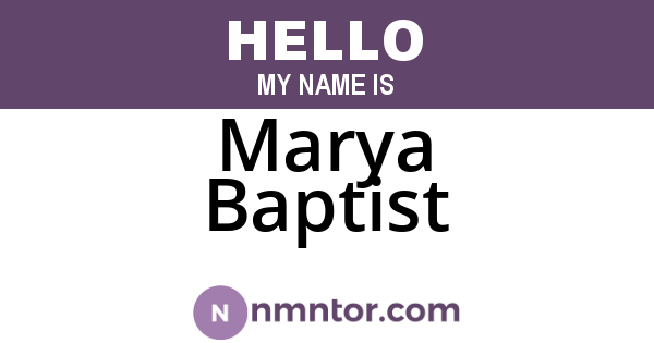 Marya Baptist