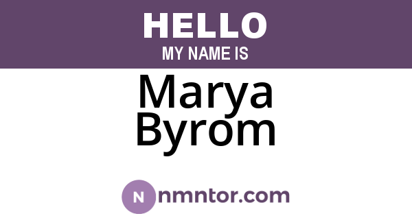 Marya Byrom
