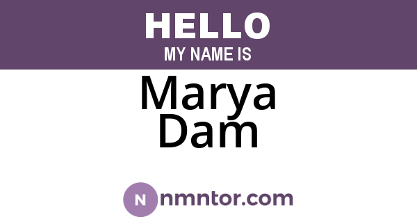 Marya Dam