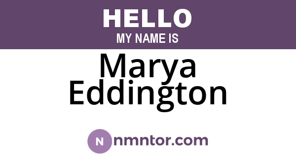 Marya Eddington