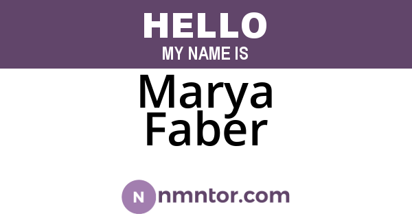 Marya Faber