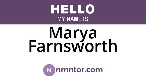 Marya Farnsworth
