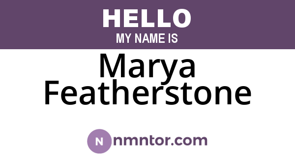 Marya Featherstone