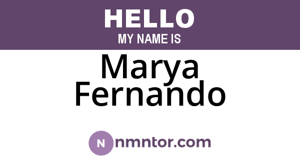 Marya Fernando