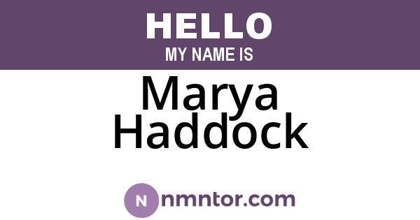 Marya Haddock