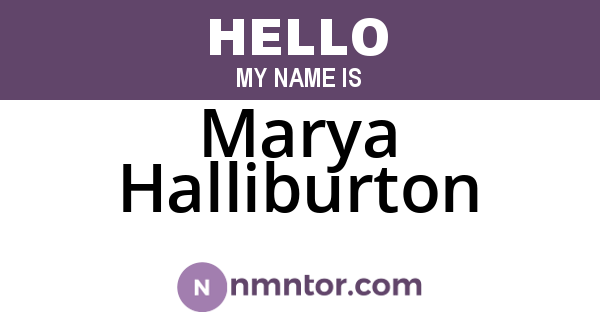 Marya Halliburton