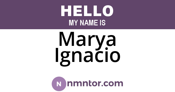 Marya Ignacio