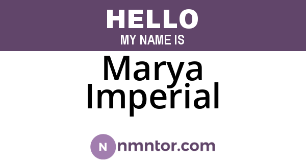 Marya Imperial