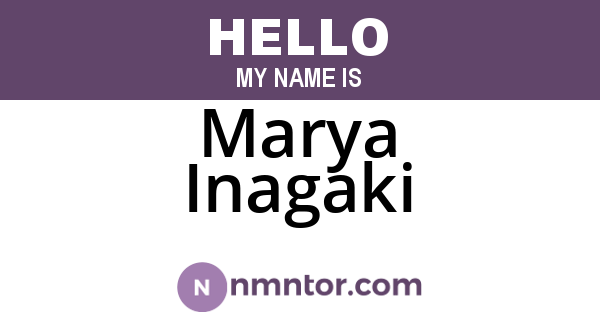 Marya Inagaki