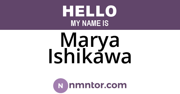 Marya Ishikawa