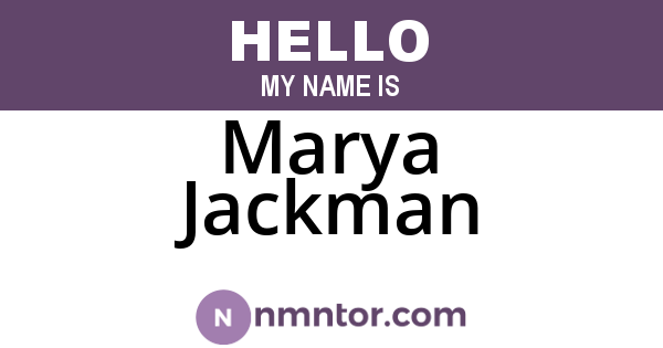 Marya Jackman