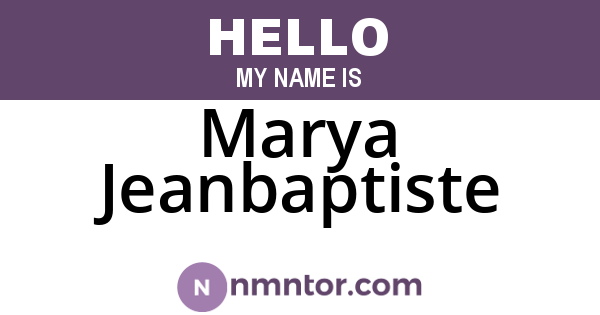 Marya Jeanbaptiste