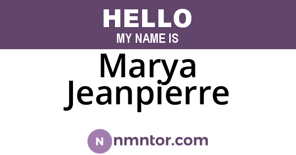 Marya Jeanpierre