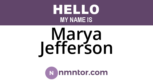 Marya Jefferson