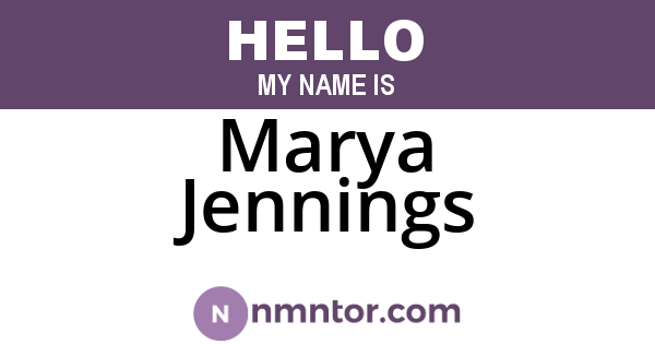 Marya Jennings
