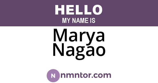 Marya Nagao