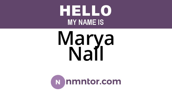 Marya Nall