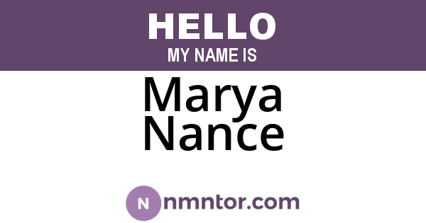 Marya Nance
