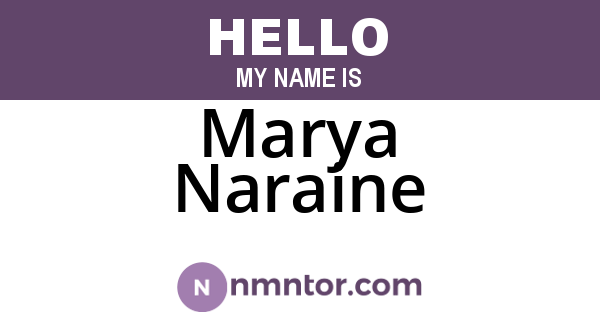 Marya Naraine