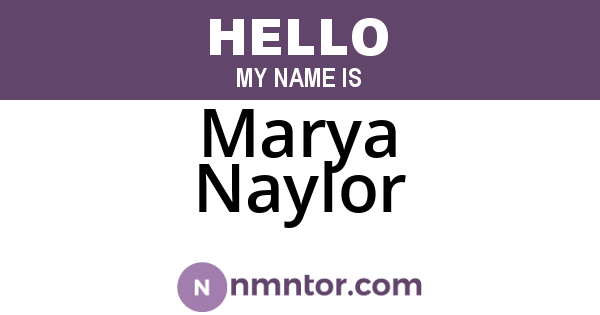 Marya Naylor