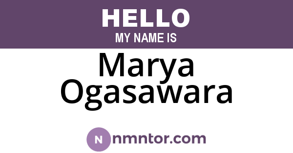 Marya Ogasawara