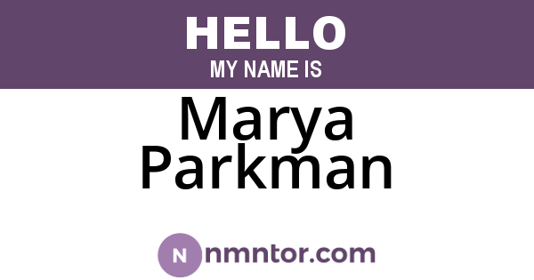 Marya Parkman