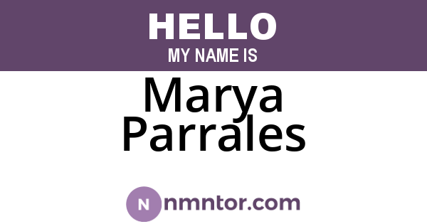 Marya Parrales