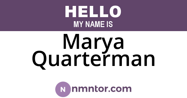 Marya Quarterman