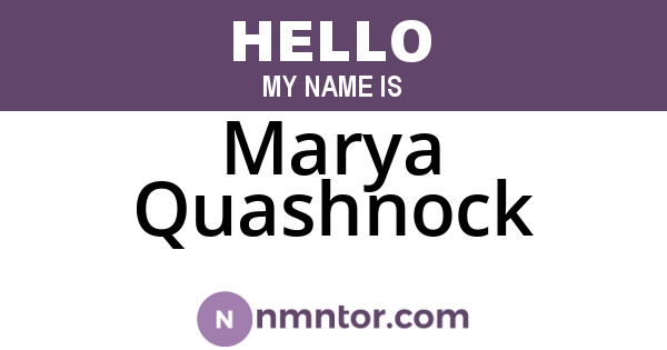 Marya Quashnock