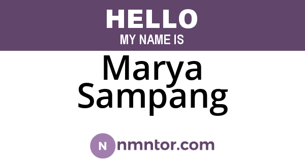 Marya Sampang