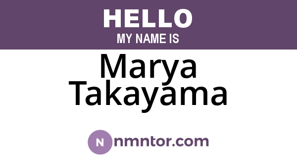 Marya Takayama