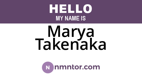 Marya Takenaka