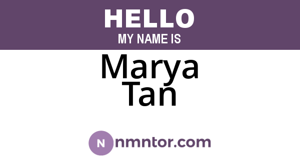 Marya Tan