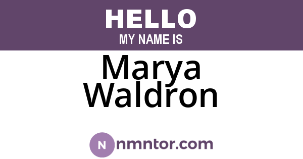 Marya Waldron