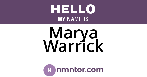 Marya Warrick