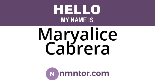 Maryalice Cabrera
