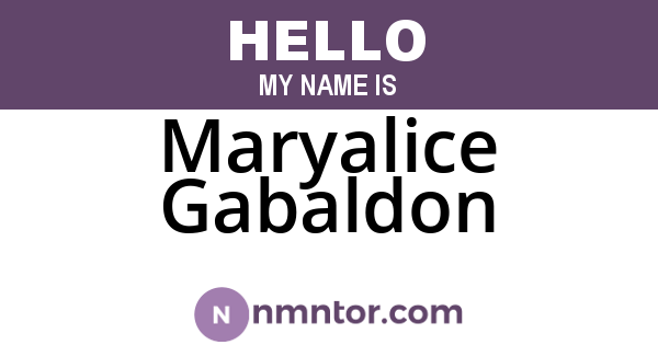 Maryalice Gabaldon