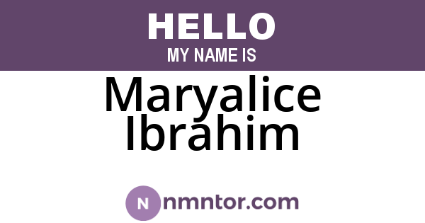 Maryalice Ibrahim