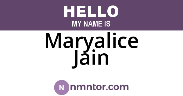 Maryalice Jain